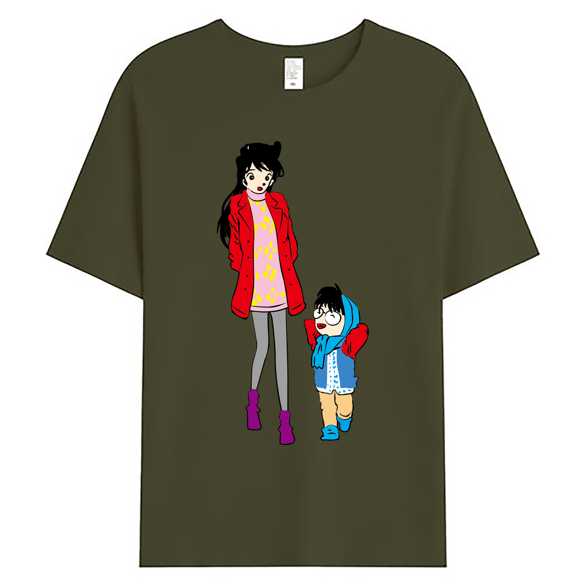 （画像用） 名探偵コナン 江戸川 コナン Detective Conan Conan Edogawa 綿100％ メンズ半袖Tシャツ｜肌触りやわらか＆通気性